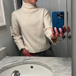 J.Crew 100% cashmere cream turtleneck sweater
